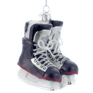 Kurt Adler Noble Gems Glass Ornament for Christmas Tree, Ice Hockey Skates - 1 of 4