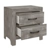 NicBex Simple Rustic 2 Drawer Nightstands Rustic Black Metal Hardware for Bedroom, Gray - 3 of 4