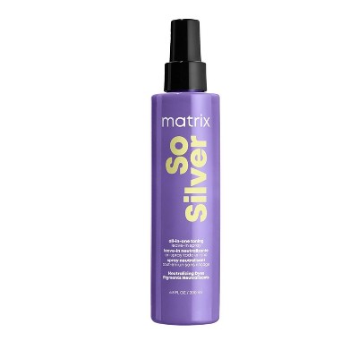 Matrix So Silver All In One Toning Leave-In So Silver Spray (6.8 oz) – Purple Toning Spray for Brightening and Neutralizing Brassiness Hair