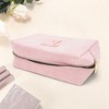 Unique Bargains Corduroy Rectangular Letter Makeup Bag Pink 1 Pc - 3 of 4