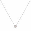 Pompeii3 1Ct Morganite & Lab Created Diamond Heart Pendant 14k White Gold Women's Necklace - 3 of 4
