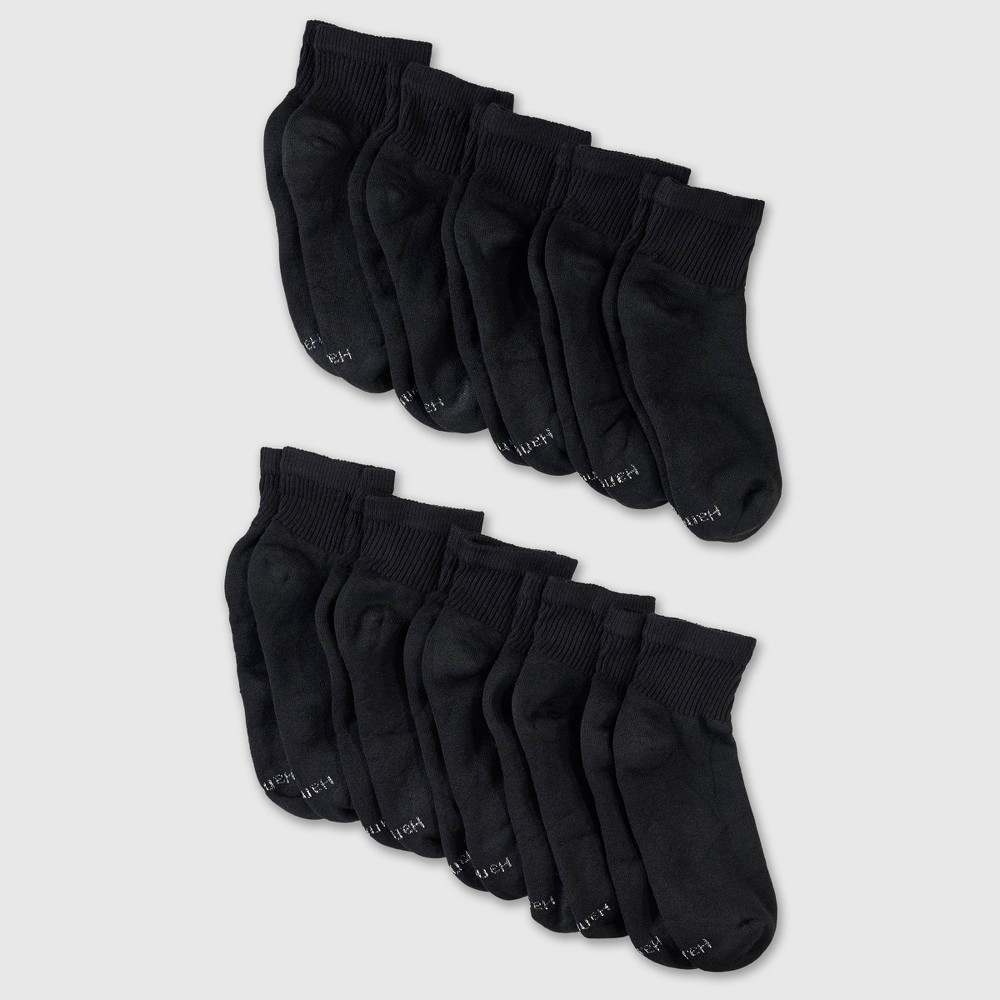 Hanes Women's Cushioned 10pk Ankle Socks - Black 5-9