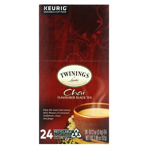 Twinings Chai Flavoured Black Tea Single Serve K-cup Pods For Keurig,  Naturally Sweet And Savoury Spice Flavours, Caffeinated, 24 Count (pack Of  3) : Target