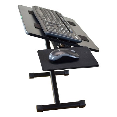 Adjustable Black Metal Ergonomic Keyboard Stand with Mouse Pad