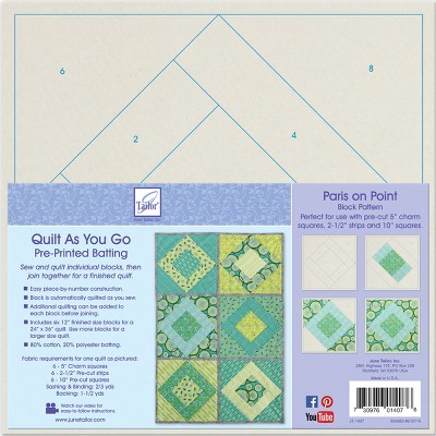 June Tailor Quilt As You Go Printed Quilt Blocks On Batting-Paris On Point