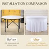 6FT Round Table Cloths,4 Pack White 72"Spandex Round Tablecloths Stretchy 132inch Fitted Wrinkle Free Table Cover with Skirt for Party Dining - 3 of 4
