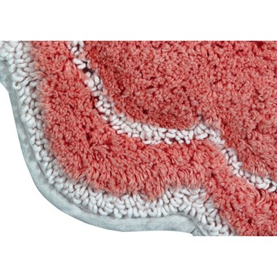 Allure Plush Cotton Bath Rug in Coral