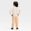 Toddler 2pc Halloween Teddy Bear Pumpkin Fleece Sweatshirt & Pants Set - Orange - 2 of 4