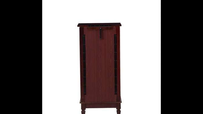 Tierra Traditional Wood 7 Lined Drawer Jewelry Armoire Merlot Brown - Powell, 2 of 16, play video