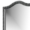 Royal Hampton Dresser Vanity Mirror, Crystal Tufted Gray Velvet Upholstery Arched Frame - 3 of 4