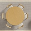 PexFix 52" Wood Round Dining Table Kitchen Table for 4-6 with Arc-Shaped Edge Top & Tapered Pedestal for Living/Dining Room Coffee Office Natural - 3 of 4