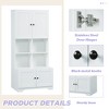 NicBex Tall Bathroom Floor Cabinet,Freestanding Cabinet with 4 Doors,Storage Cabinet with Adjustable Shelves & Open Multi-layer Shelves - 4 of 4