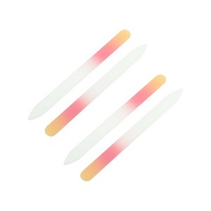 Unique Bargains Dual-Color Glass Multifunctional Nail File Manicure Tool Pink Gradient 4 Pcs - 1 of 4