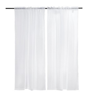 VEVOR Sheer Curtains, 84 inches Long, 2 Panels Set Sheer White Curtains, Each 42" W x 84" L, Dual Rod Pocket Installation, 100% Polyester ,White - 1 of 4