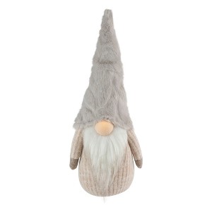 Northlight Lighted Nose and Plush Hat Christmas Gnome Decoration - 10" - 1 of 4