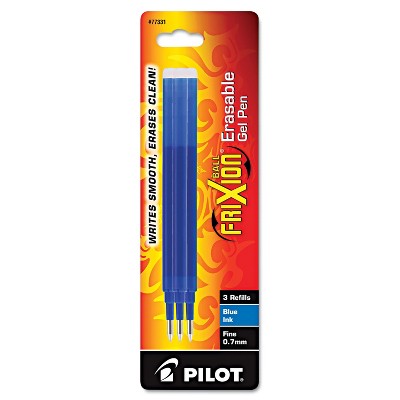 Pilot Refill for FriXion Erasable Gel Ink Pen Blue 3/Pk 77331