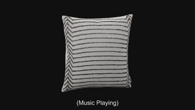 Emilia 18" Square White Cotton Stripe Pillow