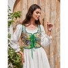 KOJOOIN Women's Floral Corset Tops Vintage Renaissance Lace Up Drawstring Crop Top Bustiter - 4 of 4