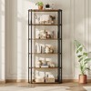 71 Inch Tall 6 Tier Bookshelf, Industrial Bookcase with Sturdy Steel Frame, Compact Storage & Display Shelf - 4 of 4