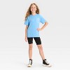 Girls' Short Sleeve Oversized Tulum Graphic T-Shirt - Cat & Jack™ Bright Blue - 4 of 4
