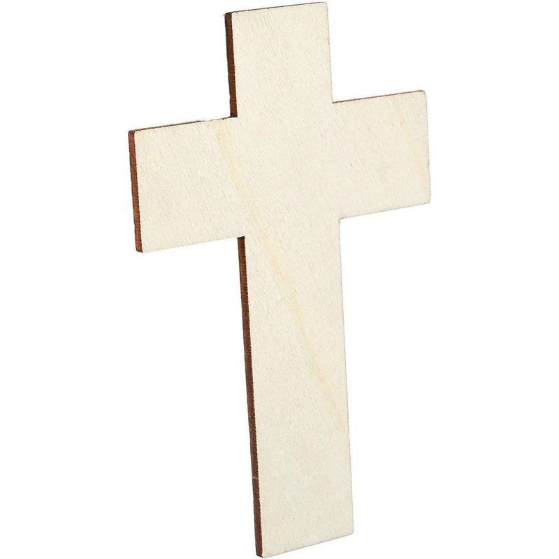 Juvale 25 Pack Unfinished Wood Cross Cutouts for Easter Christmas DIY Wooden Crafts & Decoration, 2.7x4.2 In, 5 of 7