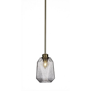 Toltec Lighting Rocklin 1 - Light Pendant in  New Aged Brass with 6.25" Smoke Shade - 1 of 1