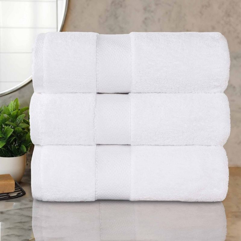 Cotton Heavyweight Ultra-Plush Luxury Bath Towel Set of 3 by Blue Nile Mills, 2 of 9