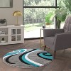 Emma and Oliver Olefin Accent Rug with 3D Sculpted Intersecting Arch Design and Jute Backing - 3 of 4