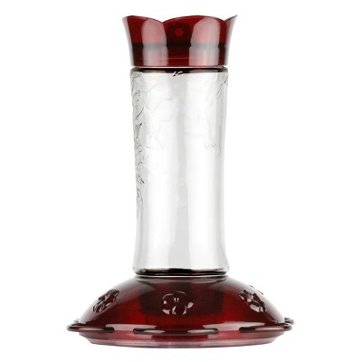 Nature&#39;s Way Bird Products 16oz  Traditional Gravity Hummingbird Glass Feeder 8.75&#34;