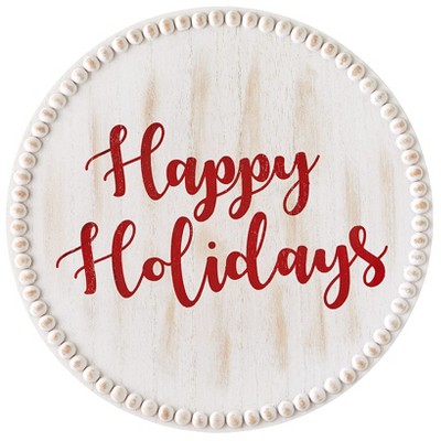 The Lakeside Collection 12" Beaded Trays Happy Holidays