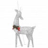 vidaXL Christmas Reindeers 6 pcs Silver Cold White Mesh - 4 of 4