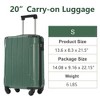 Lyngins 20 Carry on Inch Hardside Luggages with Spinner Wheels,TSA Lock,TPE Reinforced Handles,Lightweight Suitcases for  Weekend Trip,Travel - 2 of 4