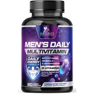 Multivitamin for Men - Mens Multivitamins for Daily Nutritional Support, Men's Multivitamin with Vitamin A, C, D, E, B12, Zinc - 60 Capsules - 1 of 4