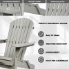 XIYUYEU Folding Adirondack Chair, Garden Outdoor Chair, Portable Chairs for Adults, Outdoor Folding Chairs for Garden, Lawn, Set of 2 -Light Gray - 3 of 4