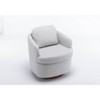 Grungis Boucle Fabric Swivel Accent Chair with Soild Wood,Modern Round Arm Chair with Base Leg,Accent Chair for Living Room,Bedroom,Light Gray - 3 of 4