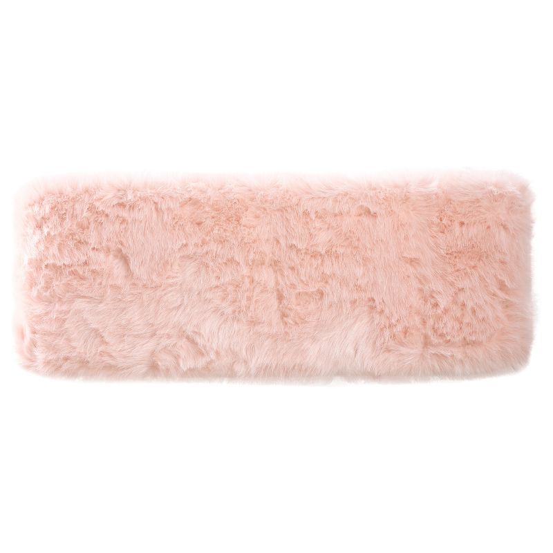 Faux Fur Rectangle Bench Pink - HomePop, 5 of 11