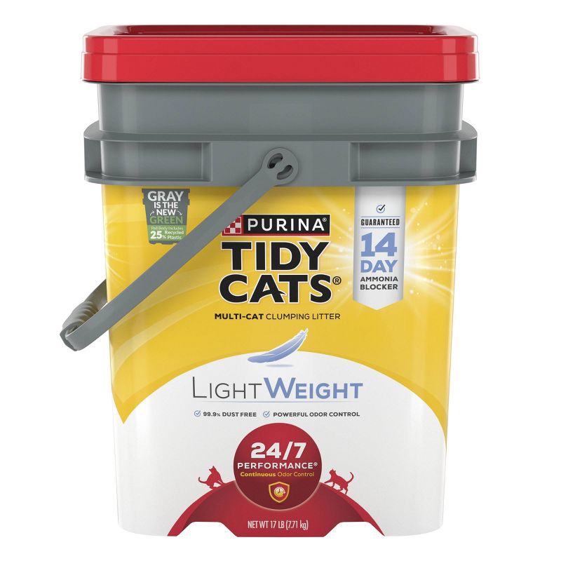 Purina Tidy Cats Lightweight 24/7 Performance Low Dust Clumping Scoop Scented Cat &#38; Kitty Litter for Multiple Cats - 17lbs, 1 of 7