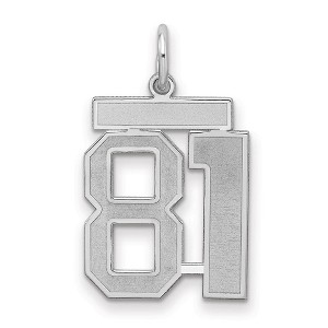 Black Bow Jewelry Sterling Silver, Jersey Collection, Medium Number 81 Pendant - 1 of 3