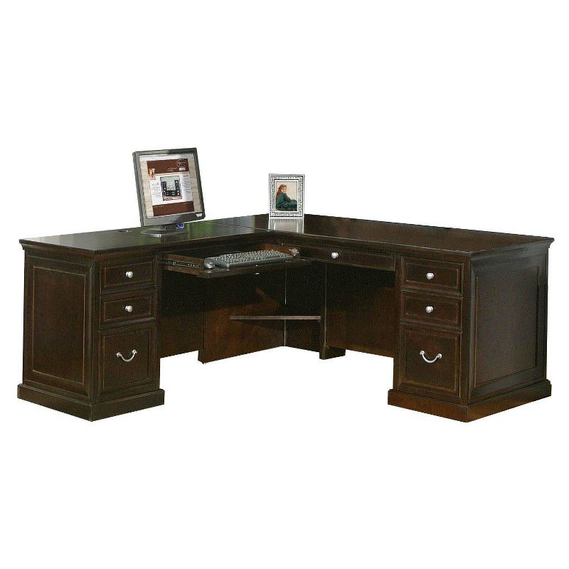 Executive Left Facing Desk and Return Brown - Martin Furniture, 1 of 5