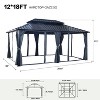 TiramisuBest 10' X 10' Hardtop Gazebo with Galvanized Steel Double Roof, Sturdy Aluminum Frame, Curtains, and Netting for Patio, Lawn, and Garden - 3 of 4