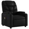 vidaXL Massage Recliner Chair For Elderly - Manual Reclining, Vibration Massage, Faux Leather, Cup Holders, Black - 3 of 4
