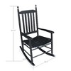 Lyngins Solid Populus Wood Outdoor Accent Chair – Wide Seat & Armrests, Slatted Back, 250 LBS Weight Limit, Wooden Porch Rocking Chair - 2 of 4