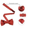 Allegra K Men's Solid Color Wedding Business Pocket Square Necktie Bowtie Set - 3 of 4