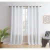 HLC.ME Madison Faux Linen Textured Thicker Sheers Privacy Light Filtering Window Grommet Curtains Drapery Panels, Set of 2 - 2 of 4