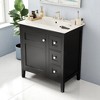 Mshliw 30 Inch Bathroom Vanity with Ceramic Sink, Solid Wood Frame Freestanding Cabinet with 3 Drawers, Soft Close Doors, Modern Storage Vanity - 2 of 4
