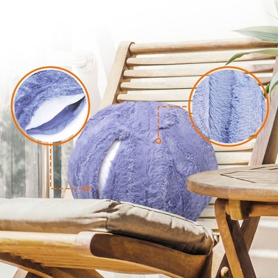 Very Peri Faux Fur 10" Round Throw Pillow