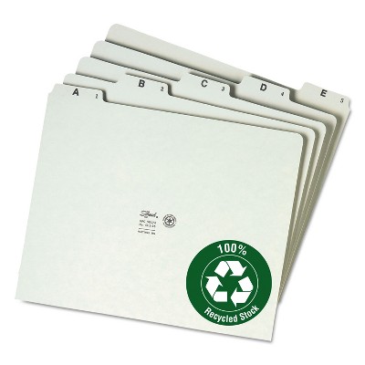 Smead Recycled Top Tab File Guides Alpha 1/5 Tab Pressboard Letter 25/Set 50376