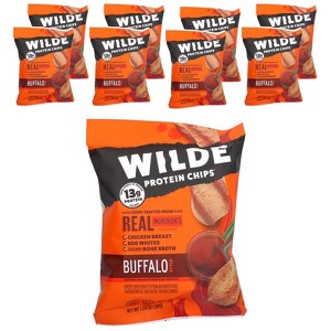 Wilde Brands Protein Chips, Buffalo Style, 8 Bags, 1.34 oz (38 g) Each - 1 of 3