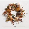 Faux 28"D Oak Leaf & Pumpkin Wreath W/ Pine Cones - FXP1056 -Multicolored - Safavieh - 3 of 3