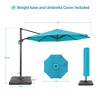 Sonkuki 11FT 270gsm Aluminum Patio Cantilever Umbrella With Weighted Base and Solution-Dyed Fabric - 4 of 4